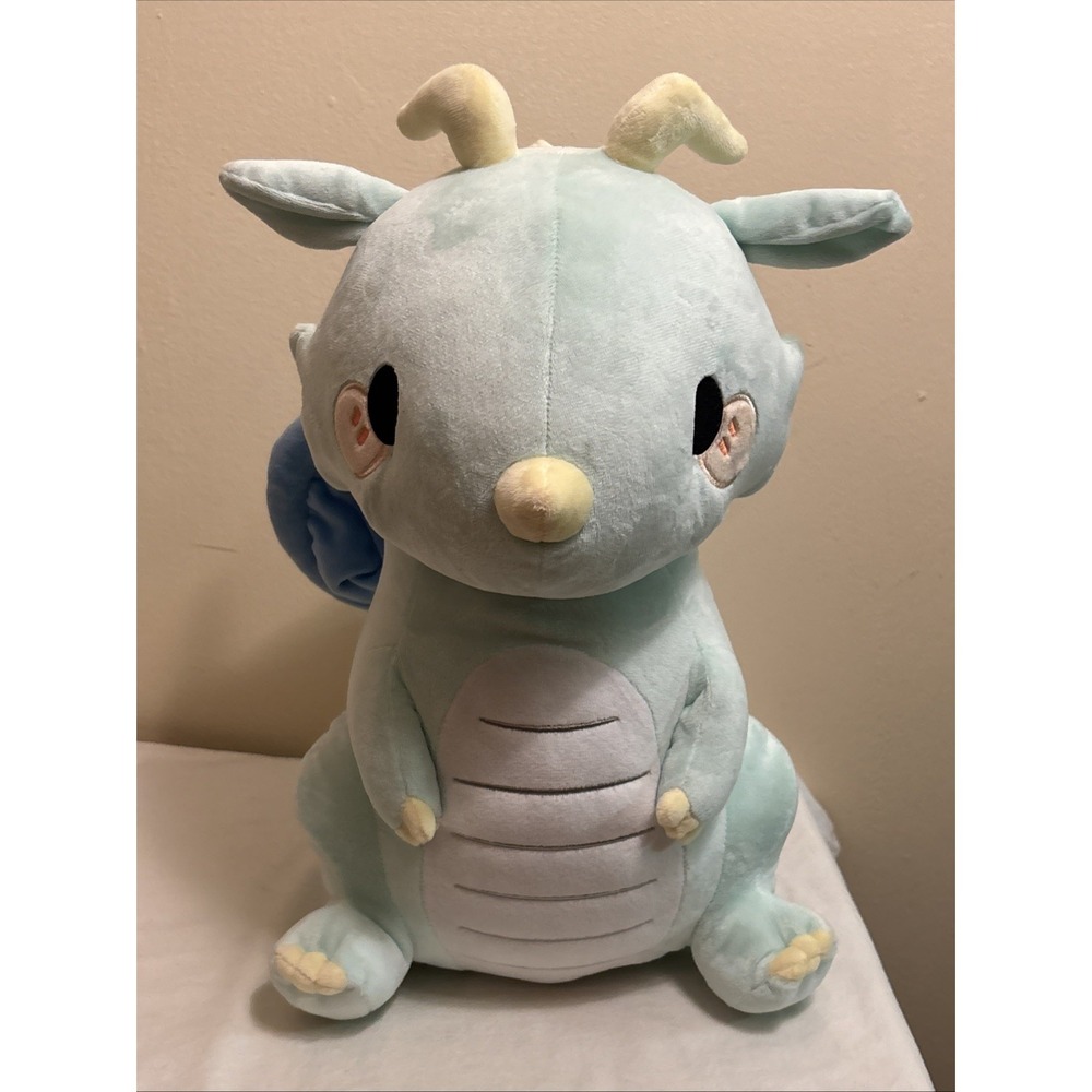 Honeymaru Dragon Plush Light Green Blue Wings Stuffed Animal Toy GS8290 16in
